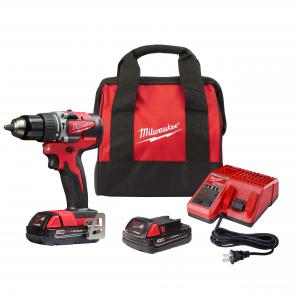 TALADRO MILWAUKEE 18 VOLT 13 MM. - PERCUTOR 2 BATERIAS BRUSH