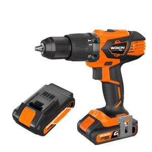 TALADRO WOKIN 20 VOLT 13 MM. CON PERCUTOR 2 BATERIAS