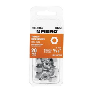 TUERCA GALVANIZADA FIERO UNC 5/16