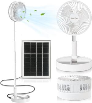 VENTILADOR SOLAR BLANCO USB TELESCOPICO